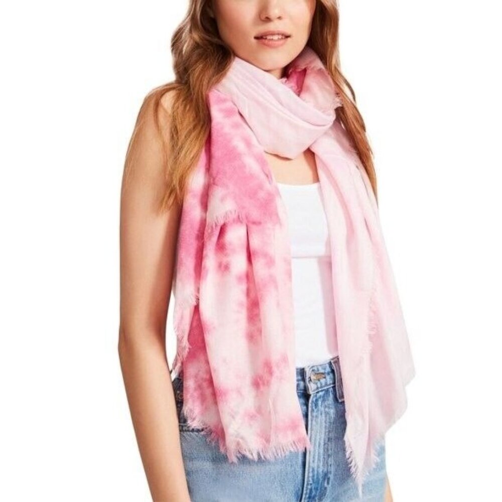 Steve Madden Two-Tone Tie-Dyed Scarf, OS, PInk
